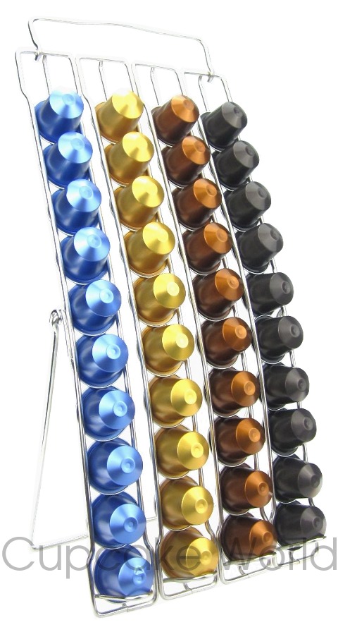 MODERN SLIDE OUT COFFEE CAPSULE RACK STAND FOR 40 NESPRESSO PODS - Click Image to Close